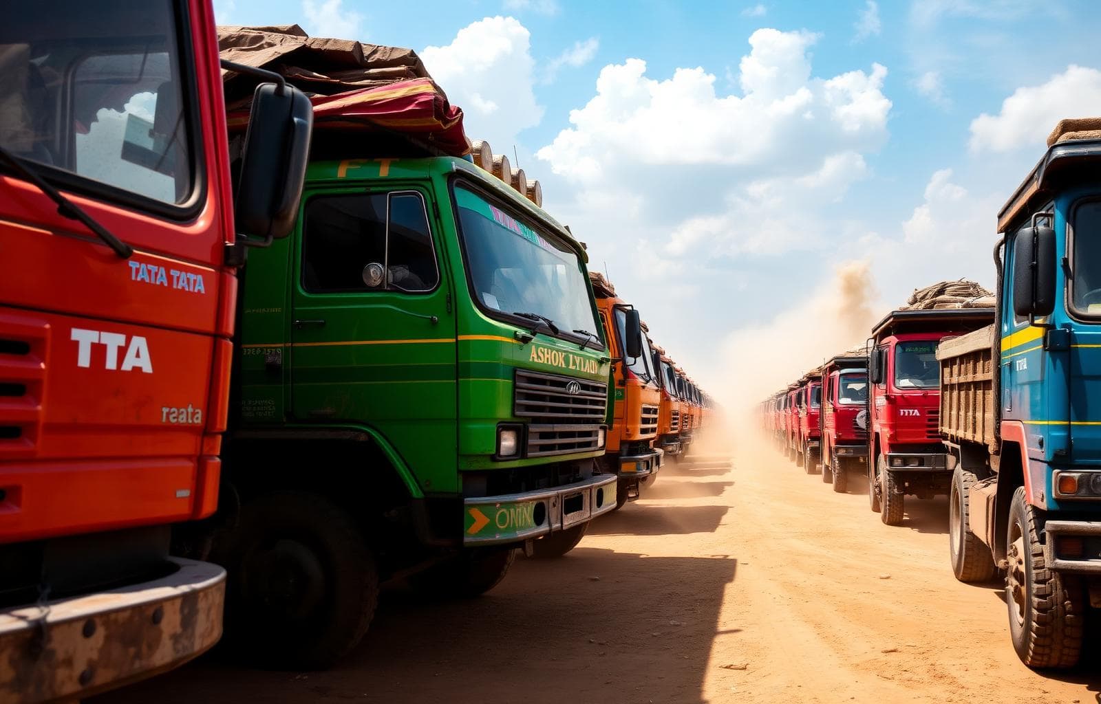 Truck transport fleet in Basti Uttar Pradesh